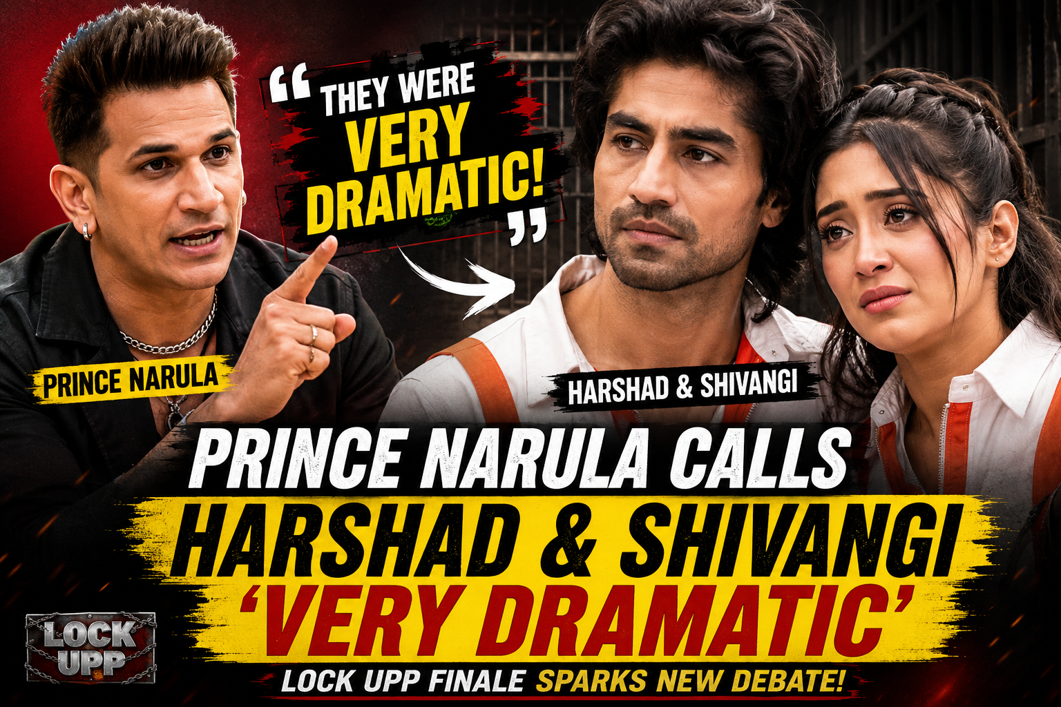 Prince Narula reacts to Harshad Chopda and Shivangi Joshi's emotional journey during the Lock Upp finale.